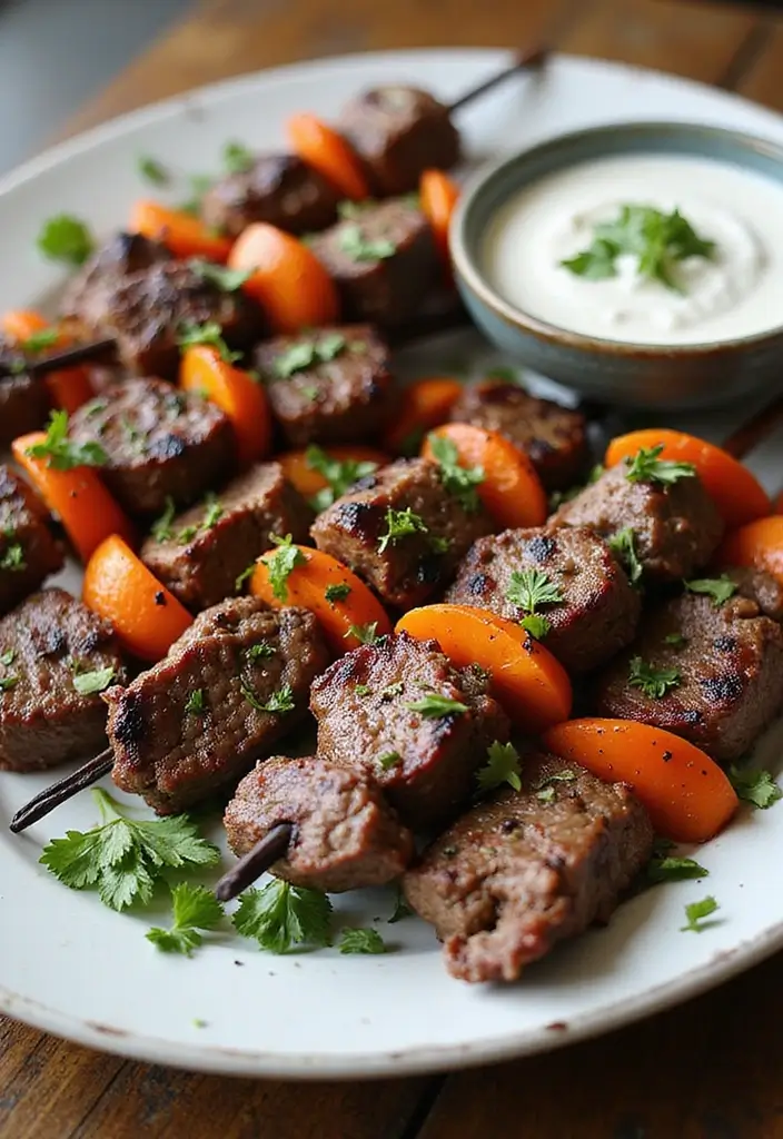 Premium Beef Tenderloin Recipes: Elegant Roasts for Special Occasions - 10. Mediterranean Beef Tenderloin Skewers