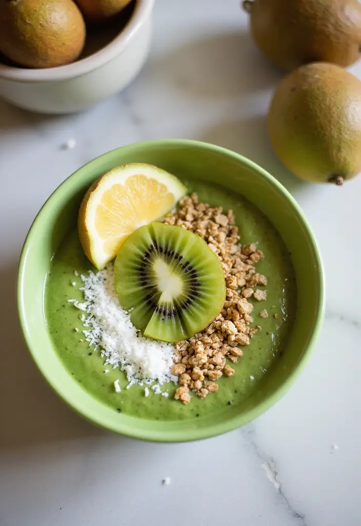 Quick Easy Breakfast Recipes: Start Your Day with Minimal Effort - 2. Tropical Green Smoothie Bowl