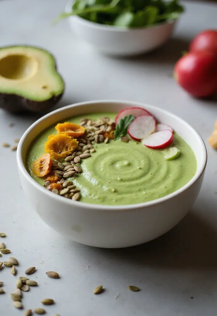 Quick Easy Breakfast Recipes: Start Your Day with Minimal Effort - 4. Avocado Spinach Smoothie Bowl