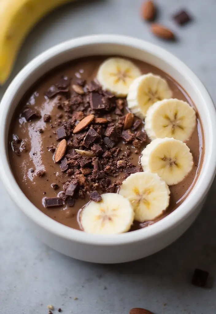 Quick Easy Breakfast Recipes: Start Your Day with Minimal Effort - 5. Chocolate Almond Butter Smoothie Bowl