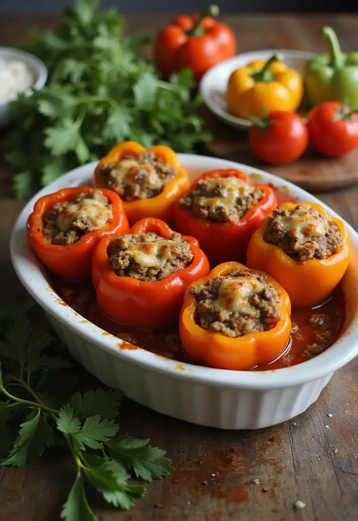Quick Ground Beef Recipes for Dinner: Family-Friendly Meals in Minutes - 10. Stuffed Bell Peppers