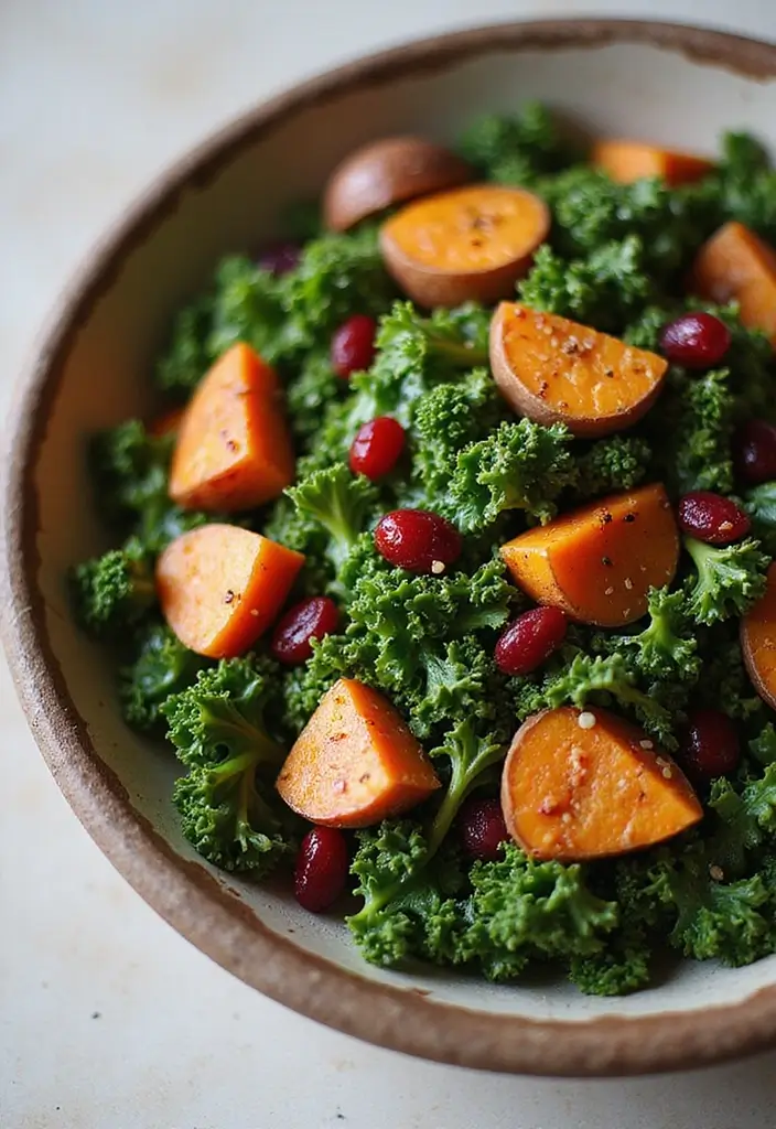 Refreshing Side Salad Recipes: Complements to Any Main - 10. Sweet Potato & Kale Salad