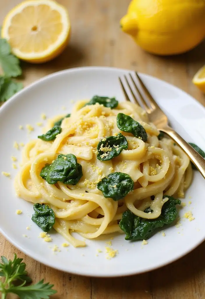 Rich Alfredo Pasta Recipes: Creamy Fettuccine Favorites - 2. Lemon Garlic Vegan Alfredo