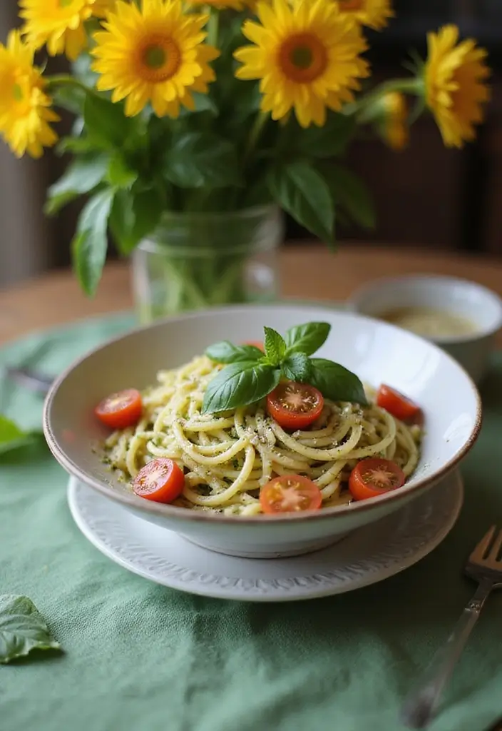 Rich Alfredo Pasta Recipes: Creamy Fettuccine Favorites - 7. Pesto Alfredo