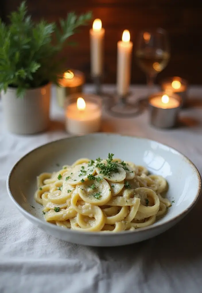 Rich Alfredo Pasta Recipes: Creamy Fettuccine Favorites - 9. Garlic and Herb Alfredo