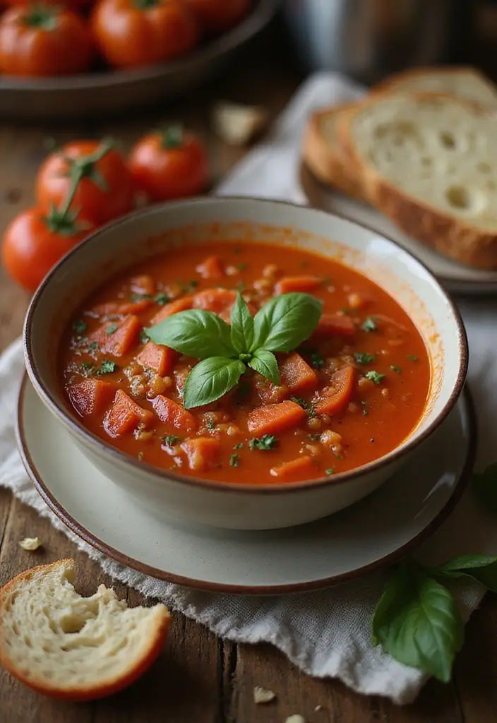 Rustic Italian Soup Recipes: Hearty Vegetarian Delights - 3. Classic Italian Tomato Soup