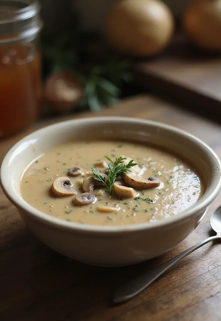 Rustic Italian Soup Recipes: Hearty Vegetarian Delights - 9. Creamy Mushroom Soup