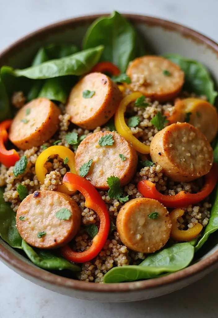 Savory Chicken Sausage Recipes: Lighter Alternative Links - 1. Zesty Chicken Sausage and Quinoa Bowl