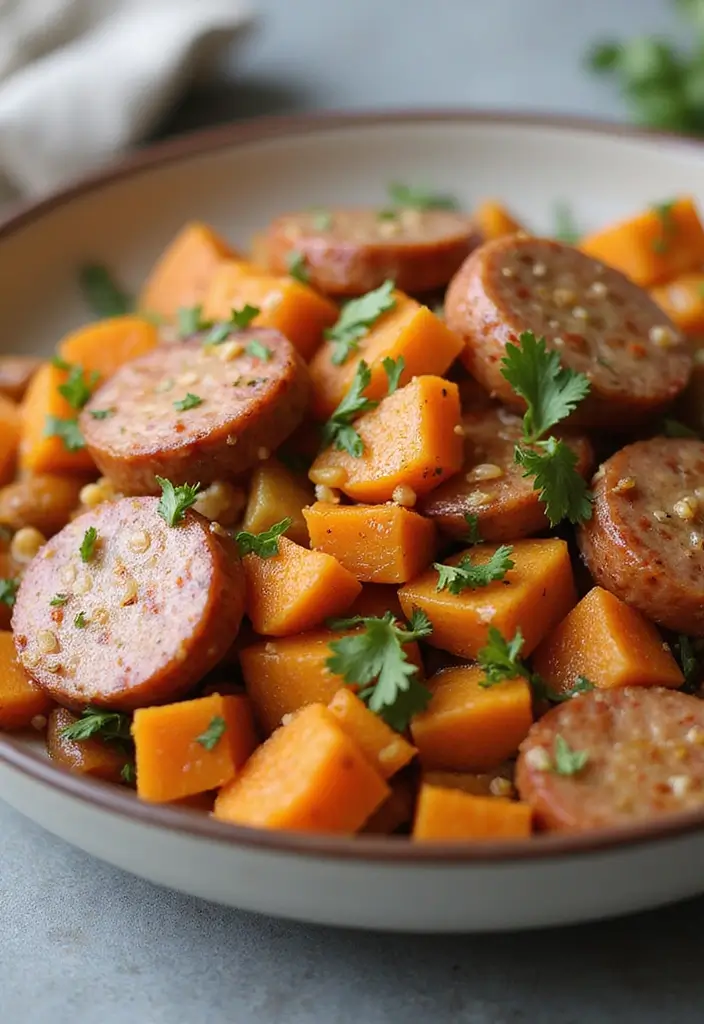 Savory Chicken Sausage Recipes: Lighter Alternative Links - 5. Chicken Sausage and Sweet Potato Hash
