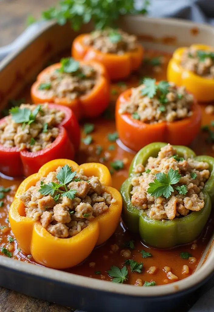 Savory Chicken Sausage Recipes: Lighter Alternative Links - 6. Chicken Sausage Stuffed Peppers