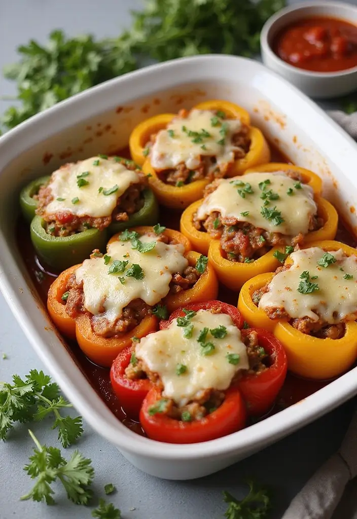 Savory Ground Pork Recipes: Asian and Italian Twists - 6. Ground Pork Stuffed Peppers