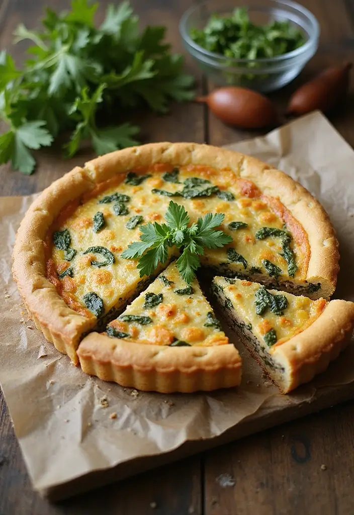 Savory Ground Pork Recipes: Asian and Italian Twists - 8. Ground Pork and Spinach Quiche