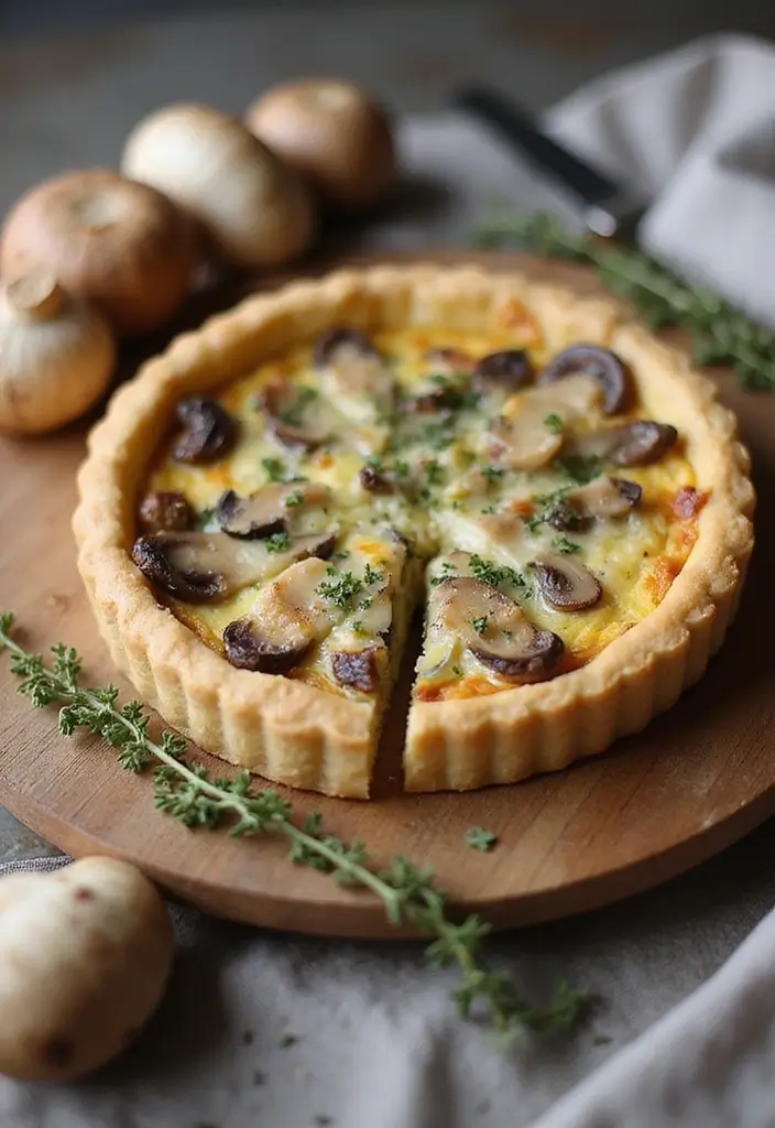 Simple Crustless Quiche Recipes: Light Breakfast or Brunch Delights - 2. Mushroom and Swiss Charm