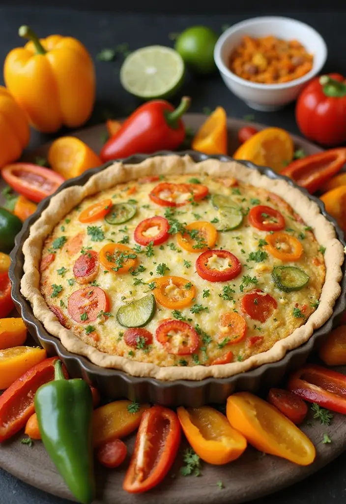 Simple Crustless Quiche Recipes: Light Breakfast or Brunch Delights - 4. Bell Pepper and Cheese Fiesta