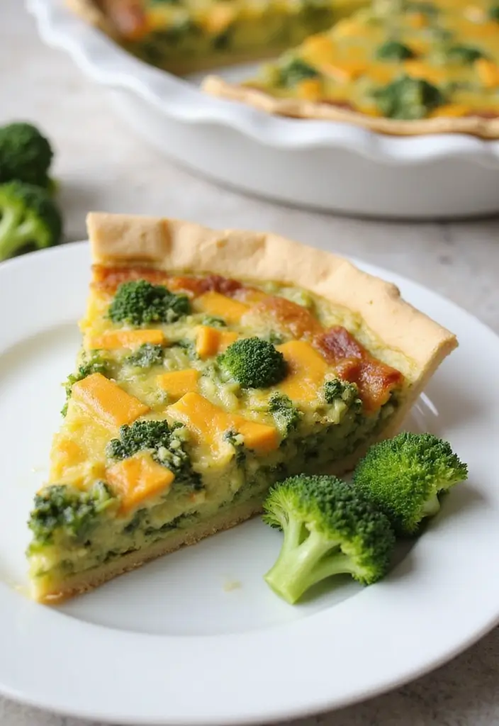 Simple Crustless Quiche Recipes: Light Breakfast or Brunch Delights - 5. Broccoli and Cheddar Classic