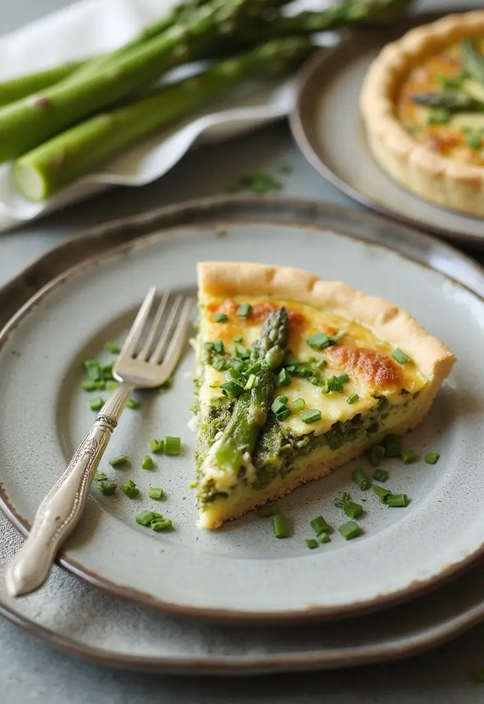 Simple Crustless Quiche Recipes: Light Breakfast or Brunch Delights - 6. Asparagus and Goat Cheese Elegance