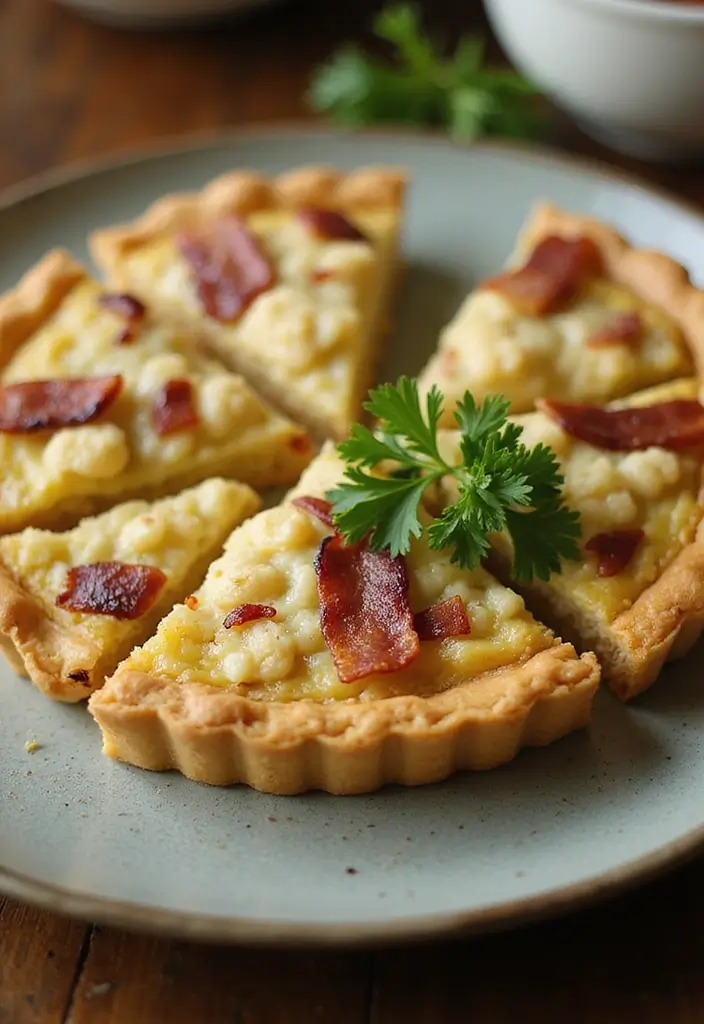 Simple Crustless Quiche Recipes: Light Breakfast or Brunch Delights - 8. Cauliflower and Bacon Bliss