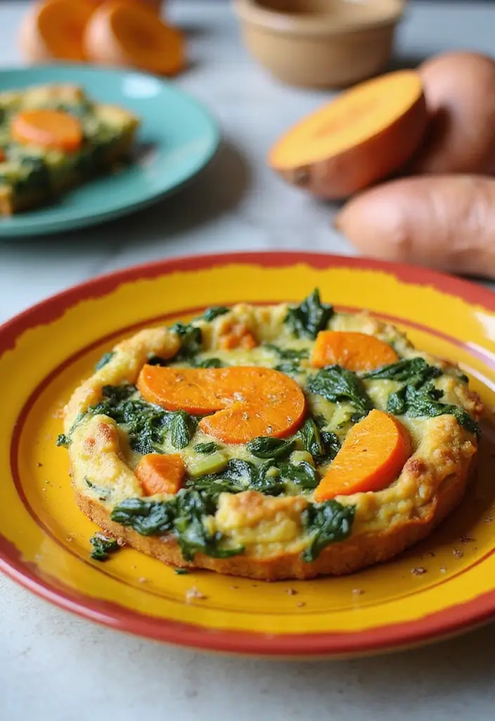 Simple Crustless Quiche Recipes: Light Breakfast or Brunch Delights - 9. Sweet Potato and Spinach Fusion