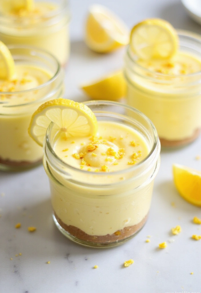 Simple Easy Dessert Recipes: Quick Treats to Satisfy Cravings - 7. No-Bake Lemon Cheesecake Jars