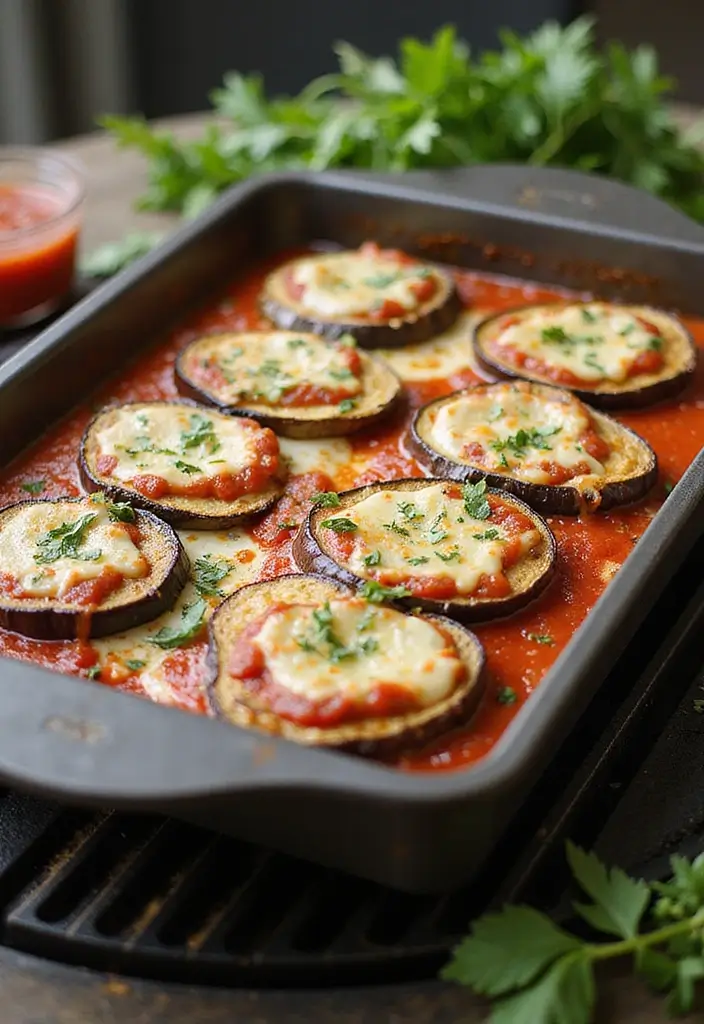 Sizzling Blackstone Grill Recipes: Outdoor Flat-Top Feasts - 7. Blackstone Grilled Eggplant Parmesan