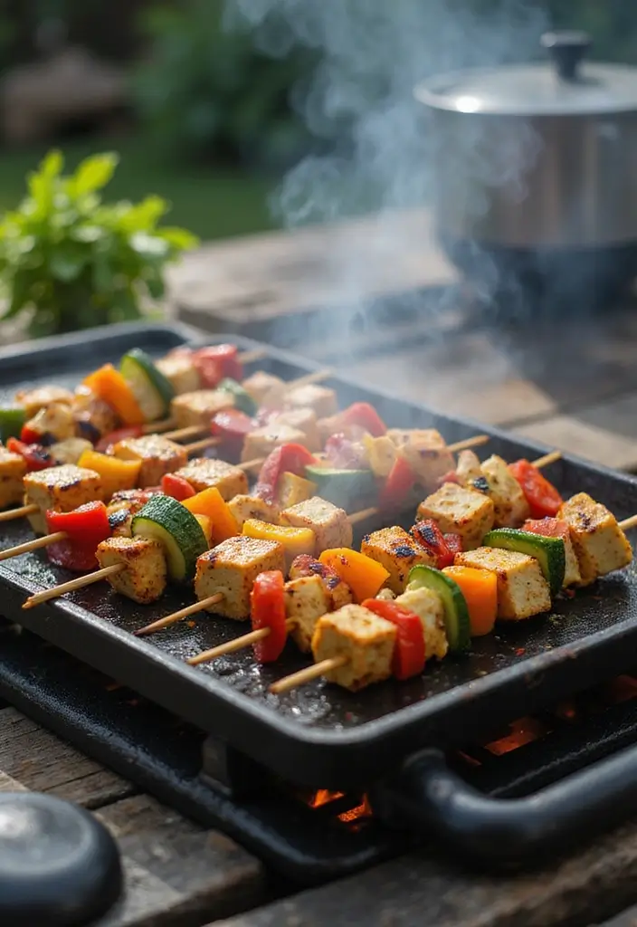 Sizzling Blackstone Grill Recipes: Outdoor Flat-Top Feasts - 8. Blackstone Grilled Tofu Skewers