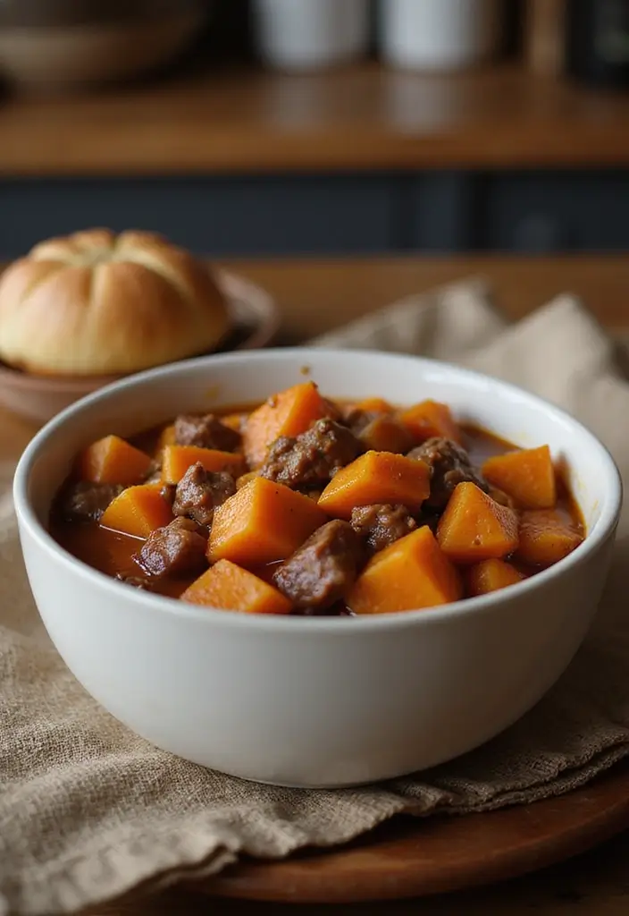 Slow-Cooked Beef Stew Crock Pot Recipes: Rich and Tender Stews - 6. Sweet Potato and Beef Stew