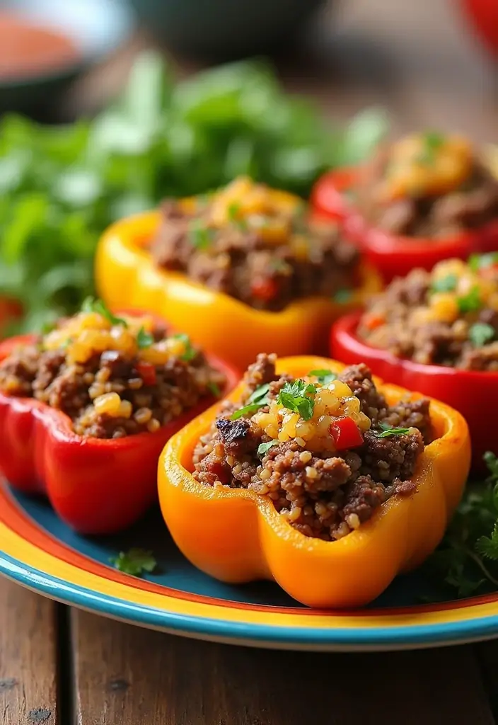 Slow-Simmered Beef Crockpot Recipes: Tender and Flavorful Meals - 8. Beef and Quinoa Stuffed Peppers