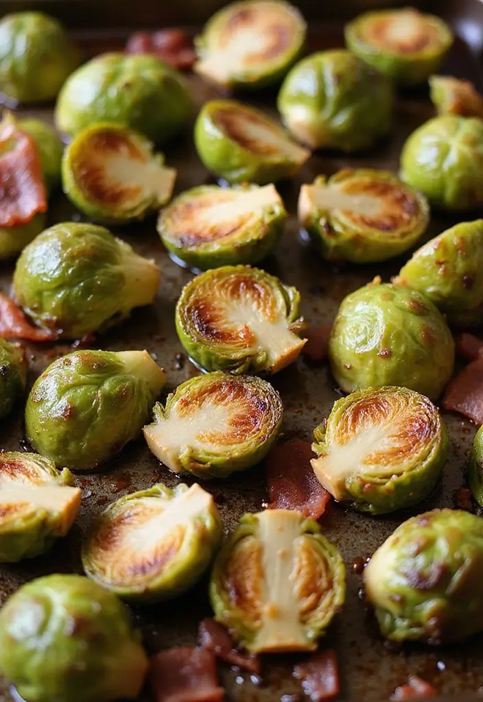 Smoky Brussels Sprout Recipes with Bacon: Veggie Side Upgrades - 1. Smoky Bacon-Roasted Brussels Sprouts