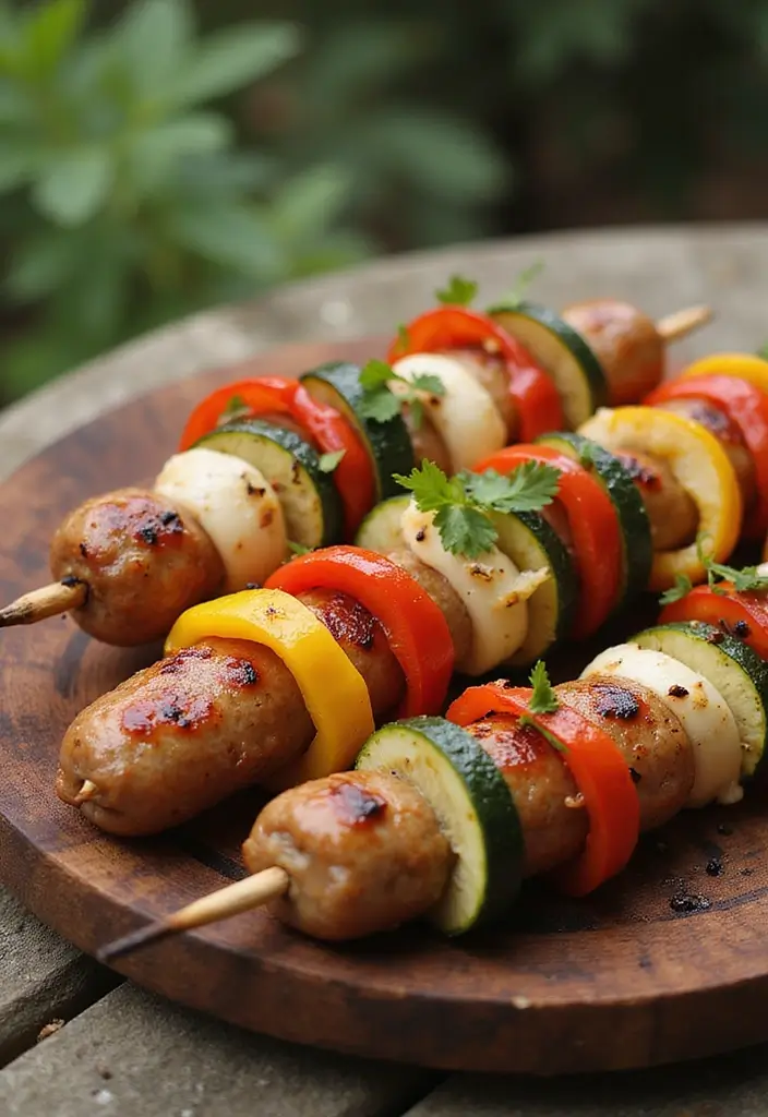 Smoky Smoked Sausage Recipes: Grill and Skillet Favorites - 3. Grilled Sausage and Veggie Breakfast Kebabs