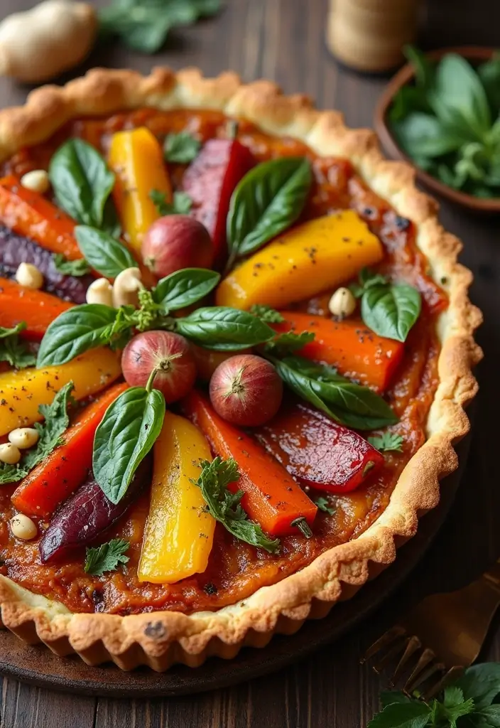 Sophisticated Fancy Dinner Recipes: Date Night Impressors - 3. Roasted Vegetable and Cashew Tart