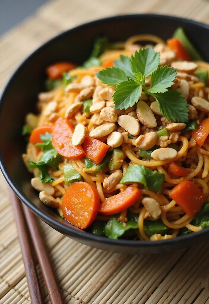 Sophisticated Fancy Dinner Recipes: Date Night Impressors - 4. Spicy Thai Peanut Noodle Salad