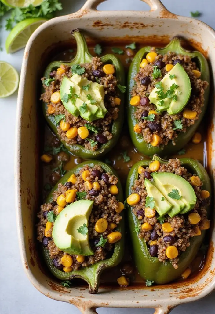 Spicy Poblano Pepper Recipes: Roasted, Stuffed, and Sauced Ideas - 2. Stuffed Poblano Peppers with Quinoa