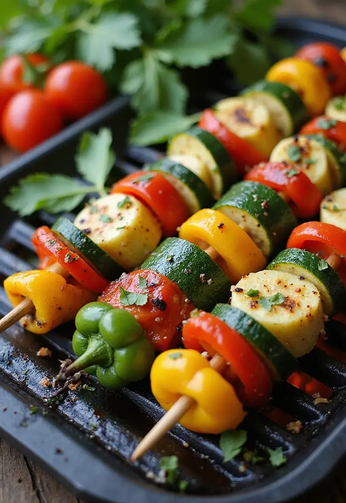 Spicy Poblano Pepper Recipes: Roasted, Stuffed, and Sauced Ideas - 4. Grilled Poblano and Vegetable Skewers