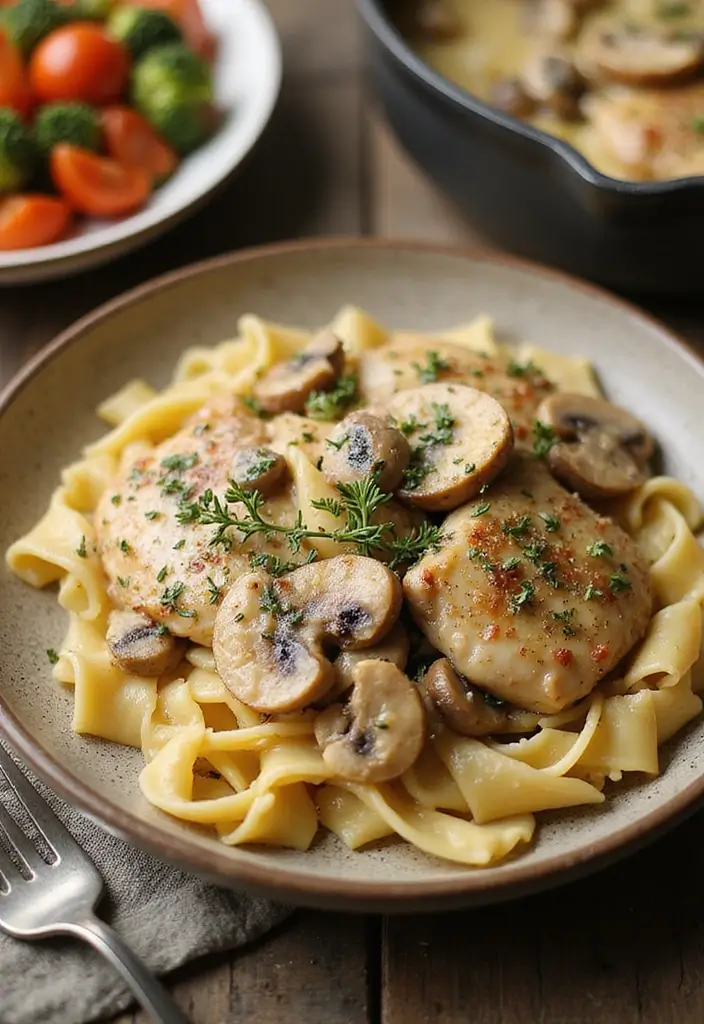 Succulent Chicken Thigh Recipes: Budget-Friendly and Juicy Ideas - 3. Creamy Garlic Mushroom Chicken Thighs