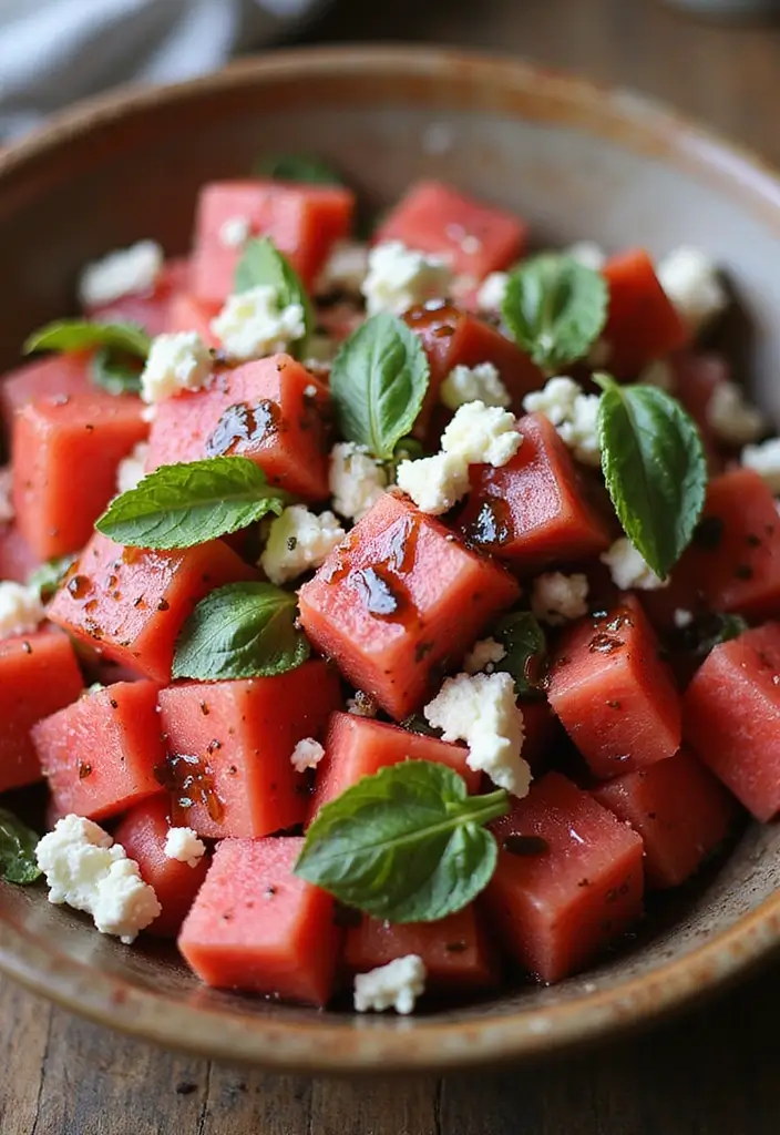 Tangy Feta Cheese Recipes: Greek Salads and Bakes - 7. Feta and Watermelon Salad