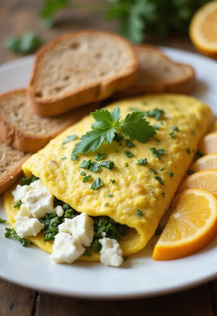 Tangy Feta Cheese Recipes: Greek Salads and Bakes - 9. Feta Cheese and Herb Omelette