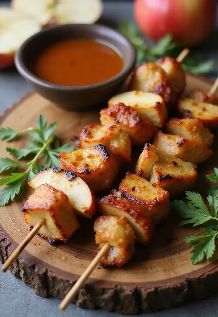 Tender Pork Shoulder Recipes: Slow-Roasted Delights for Gatherings - 6. Cider-Infused Pork and Apple Skewers