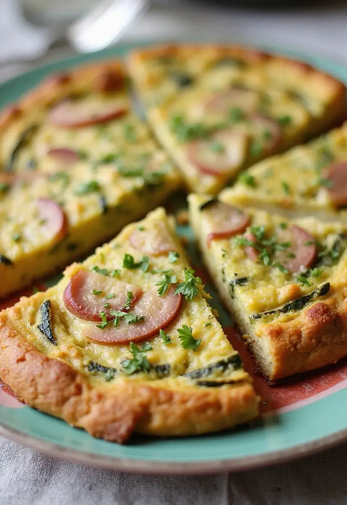 Thrifty Leftover Ham Recipes: Casseroles and Soups - 10. Ham and Zucchini Frittata