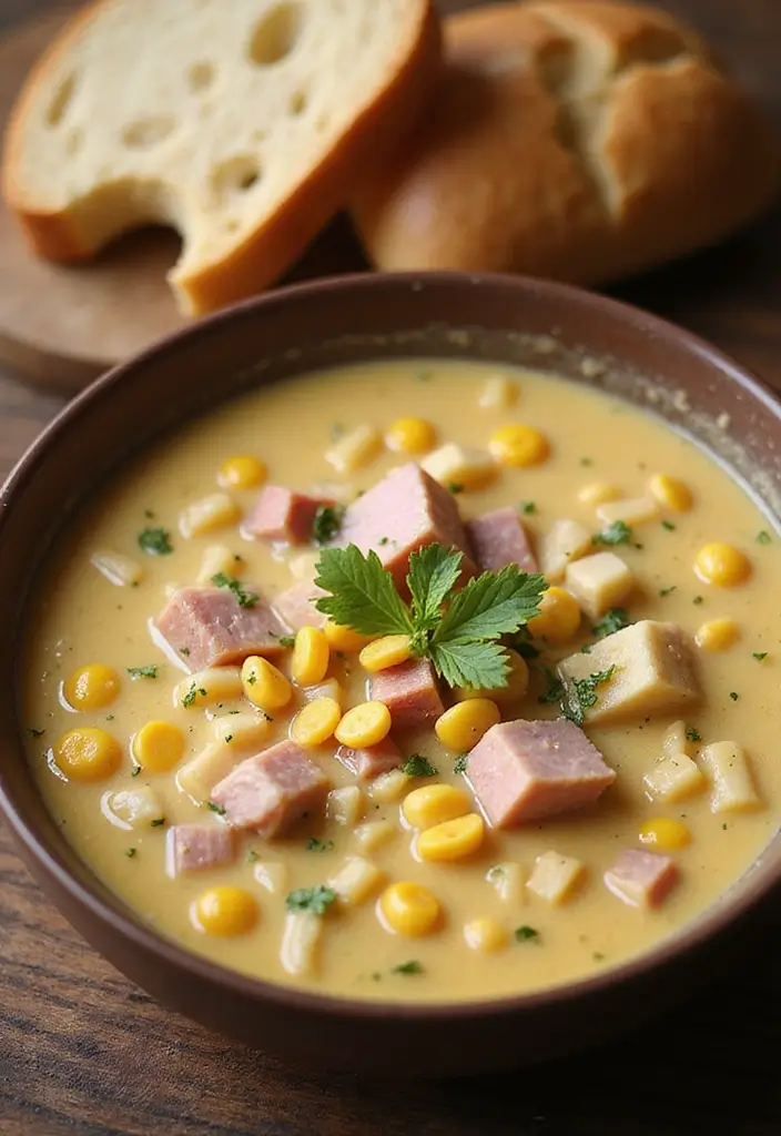 Thrifty Leftover Ham Recipes: Casseroles and Soups - 4. Southern-Style Ham and Corn Chowder