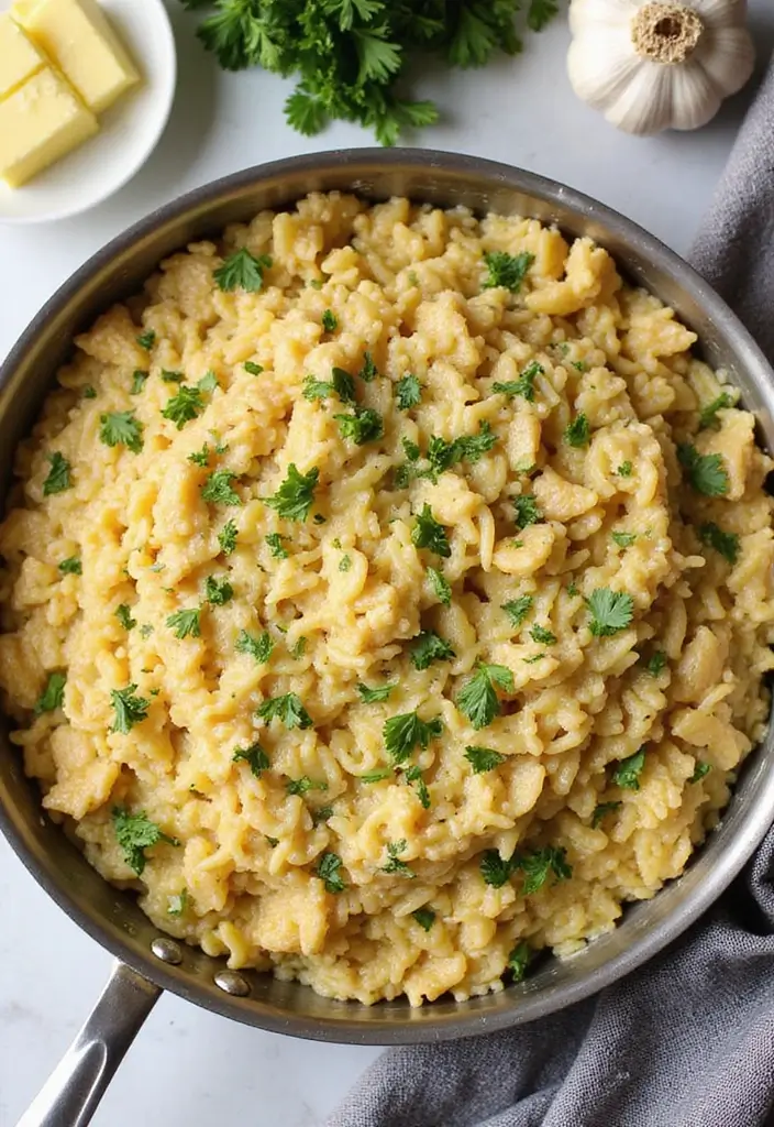 Tiny Orzo Pasta Recipes: Soups, Salads, and Sides - 3. One-Pan Garlic Butter Orzo