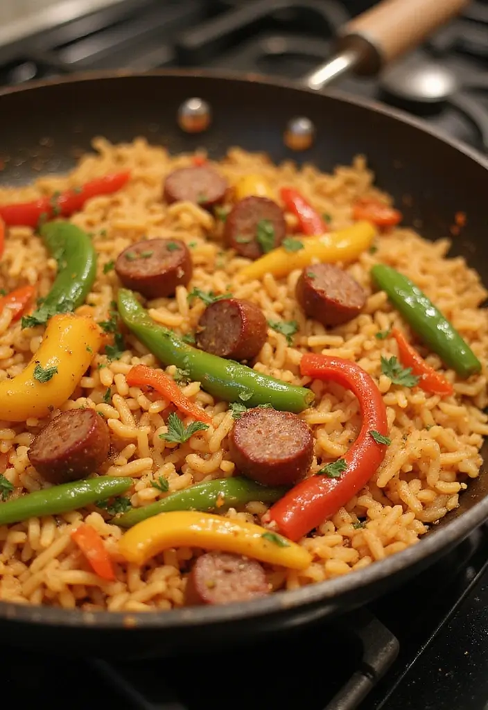 Tiny Orzo Pasta Recipes: Soups, Salads, and Sides - 7. Spicy Orzo with Chorizo and Peppers