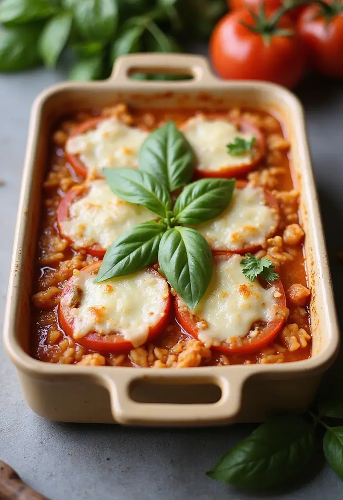 Tiny Orzo Pasta Recipes: Soups, Salads, and Sides - 8. Tomato Basil Orzo Bake