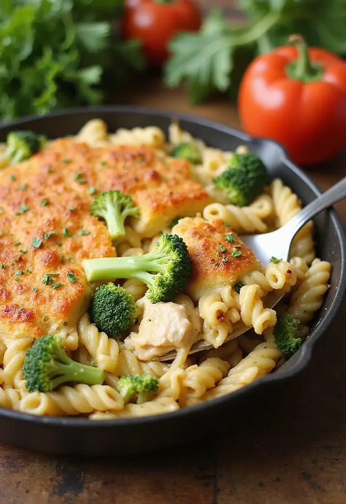 Twisty Chicken Pasta Recipes: Hearty Italian-Inspired Dinners - 6. Chicken and Broccoli Pasta Casserole