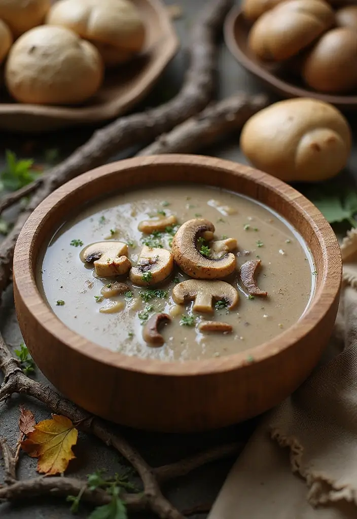 Velvety Cream of Mushroom Soup Recipes: Cozy and Earthy Flavors - 2. Rustic Wild Mushroom Soup