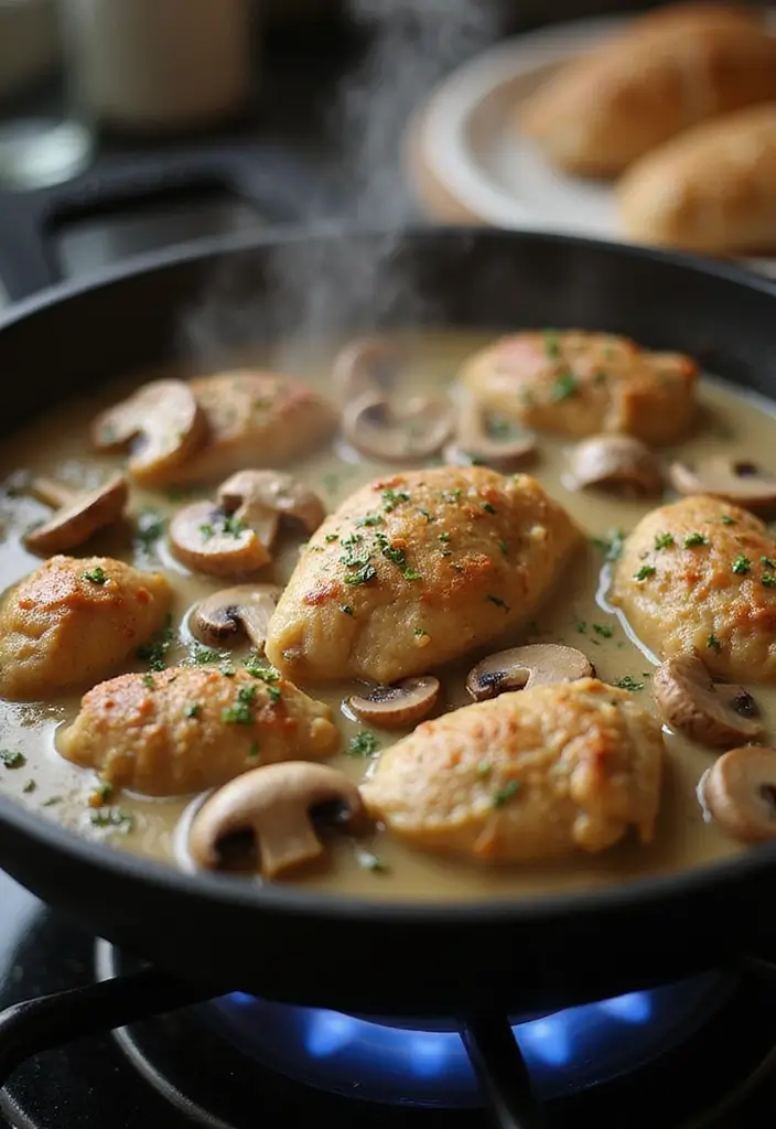Velvety Creamy Chicken Recipes: Saucy Comfort Dishes - 3. Creamy Mushroom Chicken Skillet