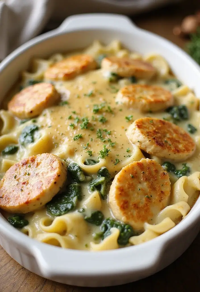 Velvety Creamy Chicken Recipes: Saucy Comfort Dishes - 5. Chicken and Spinach Alfredo Bake