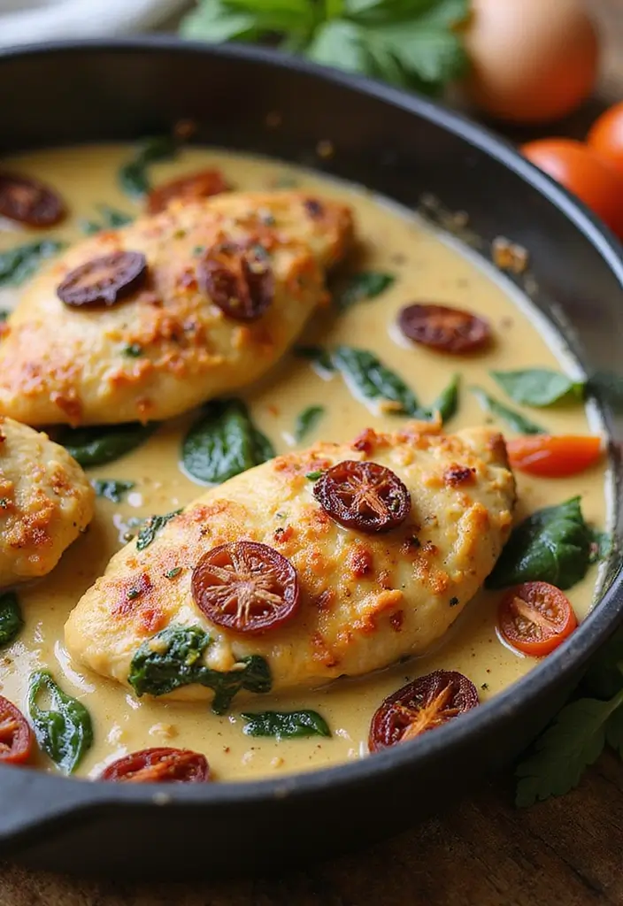 Velvety Creamy Chicken Recipes: Saucy Comfort Dishes - 9. Creamy Tuscan Chicken Casserole