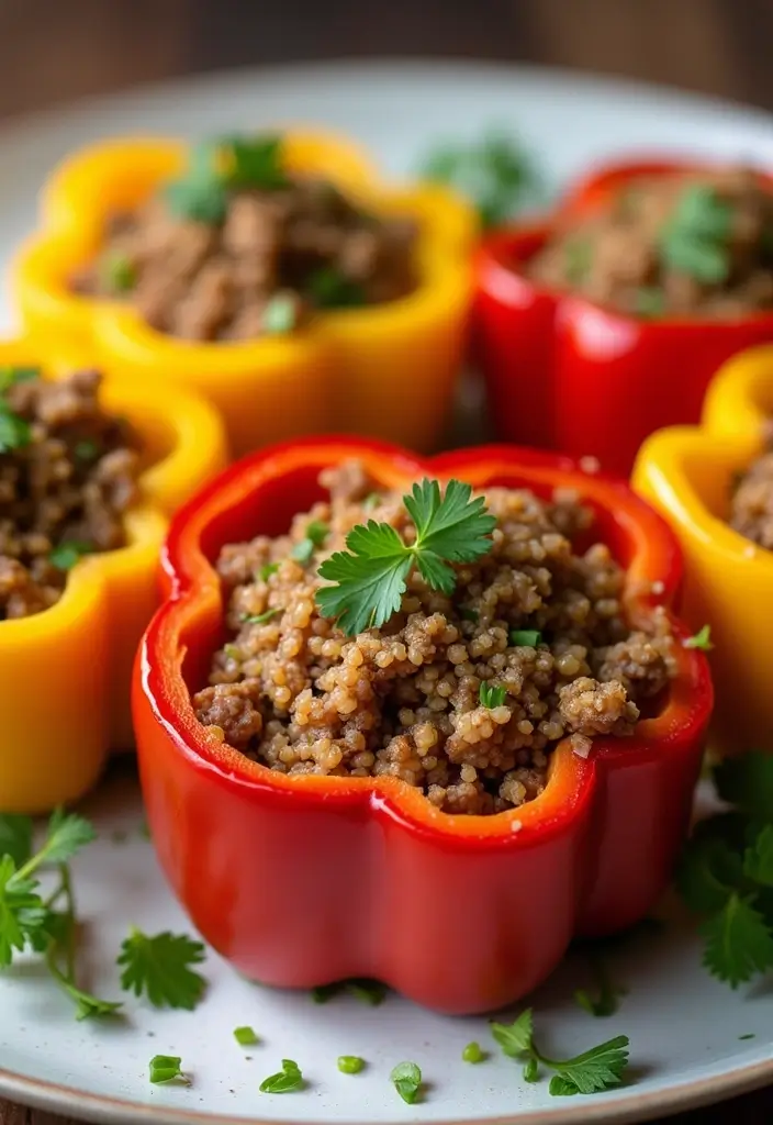 Versatile Minced Beef Recipes: Burgers to Bolognese - 5. Beef and Quinoa Stuffed Peppers