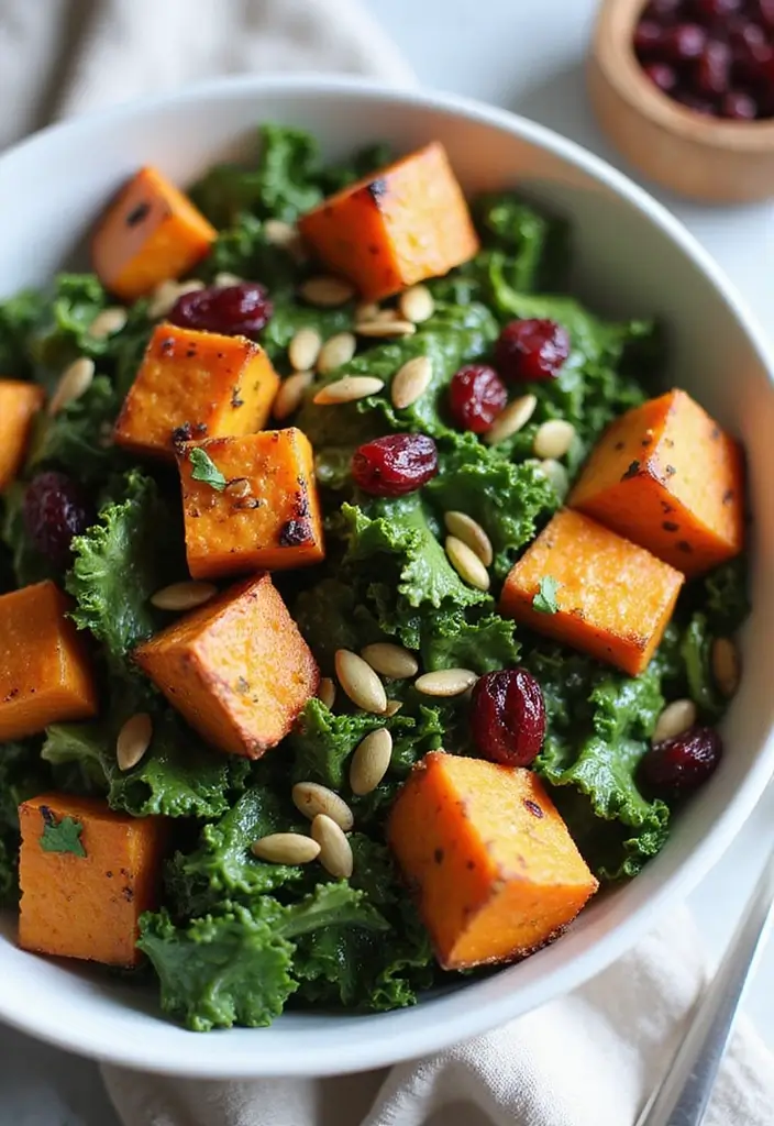 Vibrant Healthy Salad Recipes: Nutrient-Packed Bowls - 4. Sweet Potato and Kale Salad