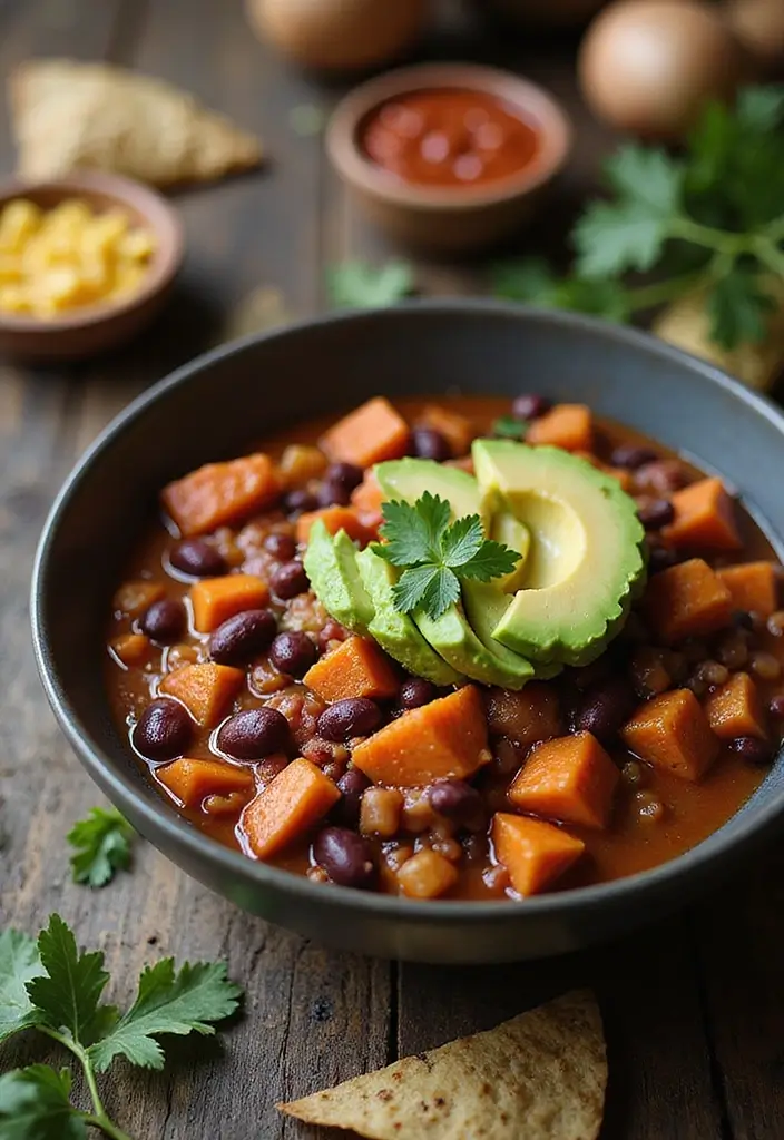 Warming Winter Dinner Recipes: Hearty Seasonal Feasts - 7. Sweet Potato & Black Bean Chili